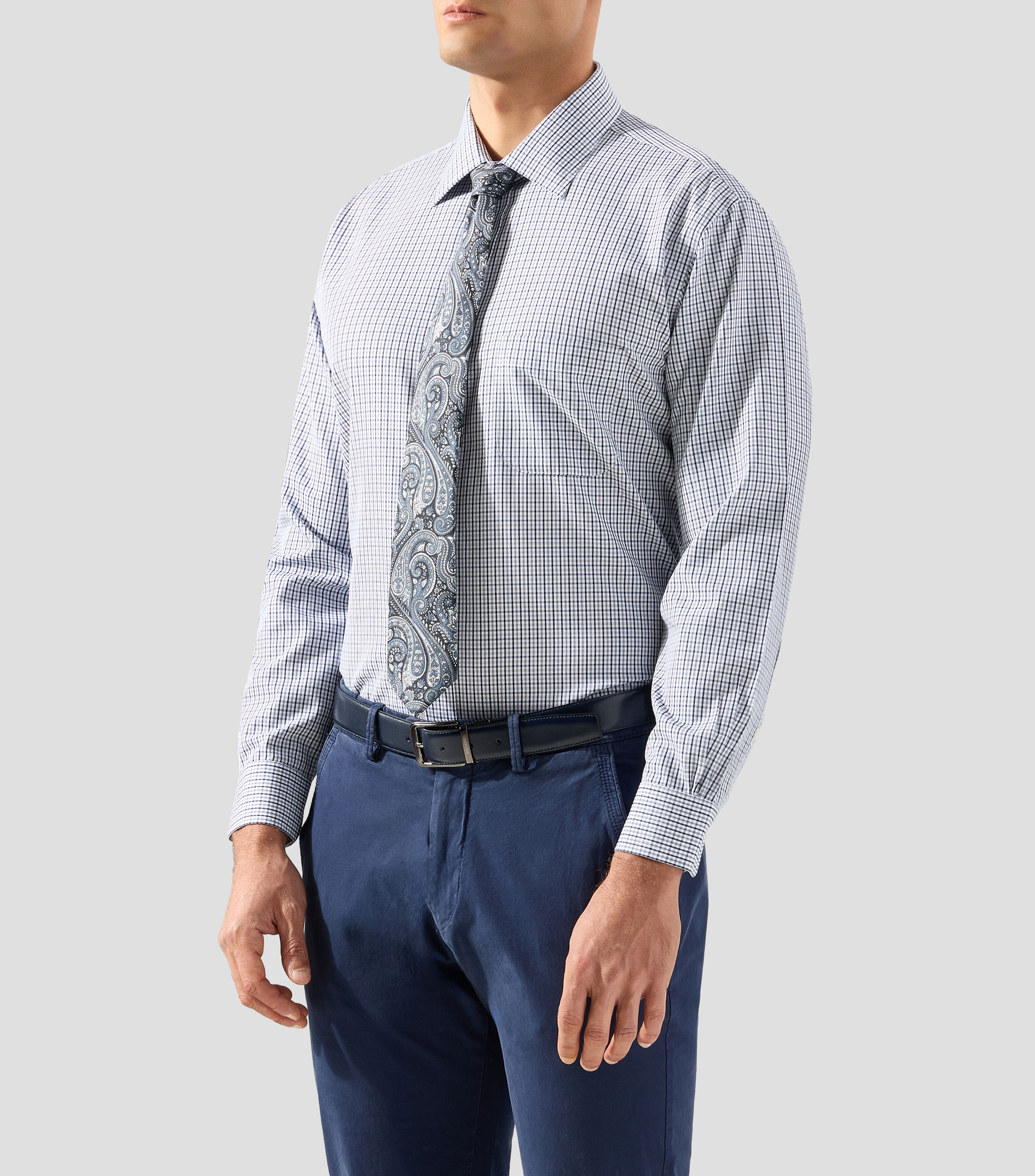 Camisa de cuadros manga larga Hombre